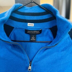 Banana Republic Men's Zip-Up Sweater in Deep Blue